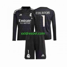 Real Madrid Thibaut Courtois 1 Golmanski Gostujući Dječji Nogometni Dres 2023-2024 Dugim Rukavima
